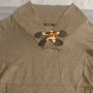 Coofandy Grey Sweater With Tan Toggles